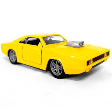 Imagem de Dodge Charger de Metal Pneus de Borracha Colecionável Fricção 1:32 Amarelo