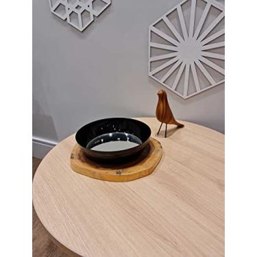 Imagem de Bandeja Decorativa Masala Preta com Espelho 28cm