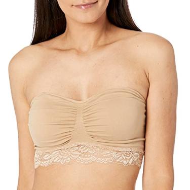 Imagem de Rhonda Shear Sutiã feminino de renda sem costura com alças removíveis, Nude., P