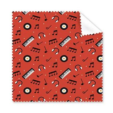 Imagem de Pano de limpeza vermelho para gravação e notas musicais, 5 peças
