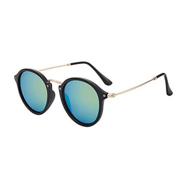 Imagem de Sunglasses Women/Men Vintage Round Sun Glasses Sunglass lentes de sol hombre/mujer UV400,08,Black,Gold,china