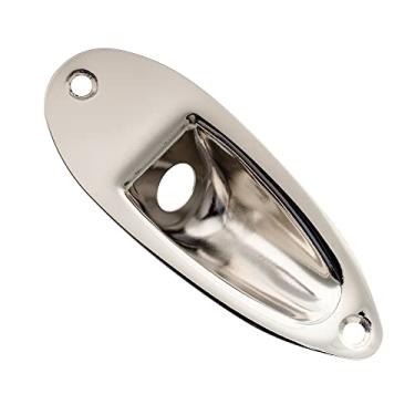 Imagem de Musiclily Pro 10mm Canoa Jack Plate de Aço Placa de Jack para Guitarra tipo Strat,Niquel