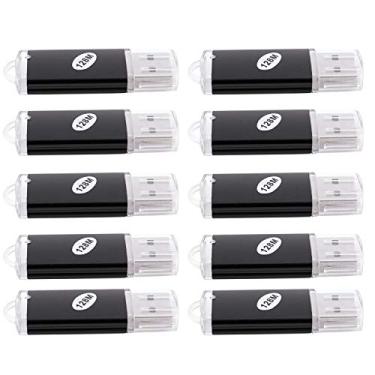 Imagem de Carhar 10 x Memória USB 2.0 Memory Stick Flash Drive 128 MB Presente Preto