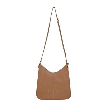 Imagem de Bolsa Feminina Sacola transversal Em Couro Legítimo (Caramelo)