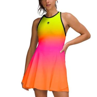 Imagem de Vestido Beach Tennis C/ Shorts Degrade Amarelo Beachwear - Alive