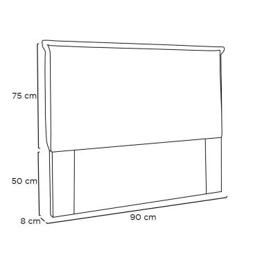 Imagem de Cabeceira Solteiro 0,90M Veneza Linho Rústico Cinza Escuro