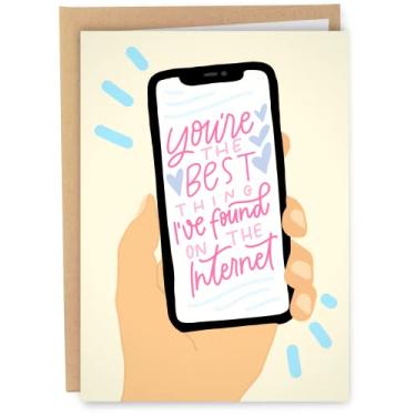 Imagem de Sleazy Greetings Cartão engraçado de dia dos namorados para ele | Melhor cartão de aplicativo de namoro online na Internet para homens e mulheres | Cartão de aniversário romântico I Love You para namorado, namorada, marido esposa