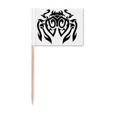 Imagem de Ilustração preta com padrão de inseto de aranha, bandeiras marcadoras para decoração de festa