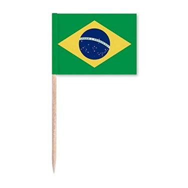 Imagem de Bandeira nacional do Brasil, América do Sul, palito de dentes, marcadores para decoração de festa