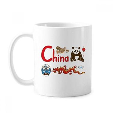 Imagem de Caneca de cerâmica com símbolo nacional da China Caneca de cerâmica xícara de porcelana de café