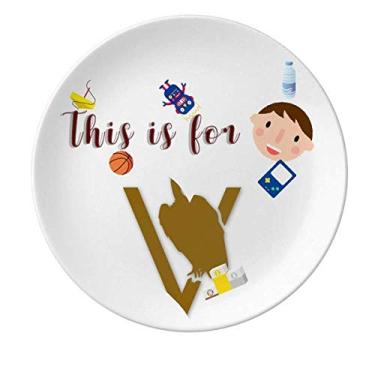 Imagem de Prato de porcelana Vultures Branches Stops Searches Prato redondo de jantar masculino