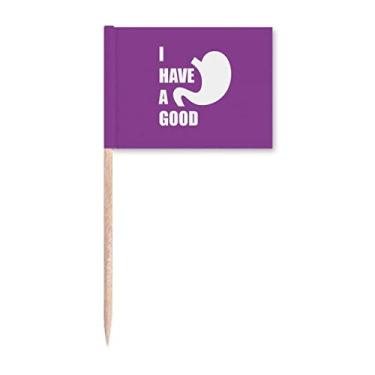 Imagem de Stomach Good Body Lucky Food Palito de Dente, Bandeiras Marcador Topper Decoração de Festa