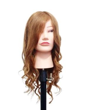 Cabeça de Boneca Para Treino Cabelo 100% Sintético 65cm - Cabeças de boneca  para treinamento 100 natural coloração , corte e penteado