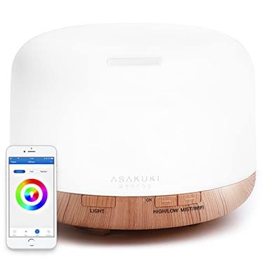 Imagem de ASAKUKI Difusor de óleo essencial Wi-Fi inteligente, aplicativo e controle de voz compatível com Alexa, umidificador de aromaterapia de 500 ml para atmosfera relaxante em casa, escritório, quarto