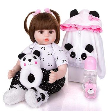 Imagem de Bebe Reborn Pandinha Boneca Silicone e algodão 48cm
