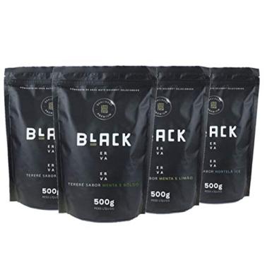 Imagem de KIT COM 4 PACOTES DE 500G ERVA MATE PARA TERERÉ BLACK ERVA (Menta Limão, Menta Boldo, Burrito, Hortelã Ice)