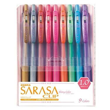 Imagem de Zebra Sarasa Clip 1.0, conjunto de 9 cores brilhantes/metálicas (JJE15-9CA)