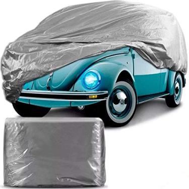 Imagem de Capa Protetora para Cobrir Carro 100% Impermeável com Forro Central e Elástico Tamanho P Cinza Volkswagen Fusca