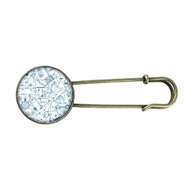 Imagem de Broche de Metal Retrô com Mecânica Eletromagnética Física Azul