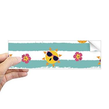 Imagem de DIYthinker Adesivo de para-choque retangular de flor de vidro de sol de abacaxi, decalque de janela