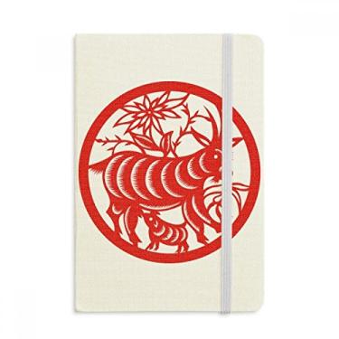 Imagem de Caderno de arte do zodíaco chinês cortado em papel com capa dura em tecido oficial diário clássico