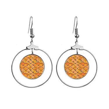 Imagem de Brincos abstratos estranhos de madeira com padrão regular, joia de argola