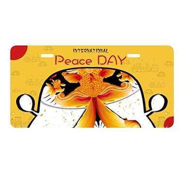 Imagem de DIYthinker Placa de licença com padrão de pipa de cultura tradicional chinesa para decoração de carro, dia da paz