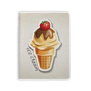 Imagem de Diário de capa macia com estampa de sorvete doce e chocolate morango