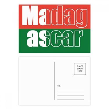 Imagem de Cartão postal com nome da bandeira do país de Madagascar, cartão de felicitações de aniversário
