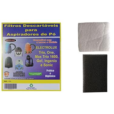 Imagem de Kit Com 3 Sacos Descartáveis Aspirador De Pó Electrolux Trio + Filtros Motor