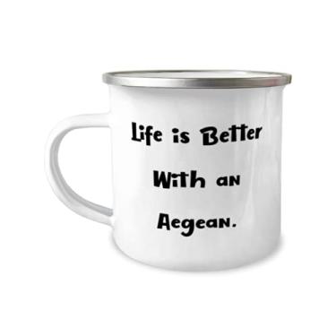 Imagem de Presentes úteis para gatos egeus, Life is Better With an Egean, Inspire Holiday Caneca de acampamento de 355 ml dos amantes de gatos