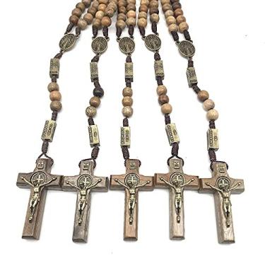 Imagem de Kit 5 Un Terço Dos Mistérios Do Rosário Imbuia Ouro Velho