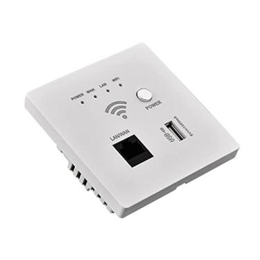 Imagem de Chusui Roteador Wi-Fi sem fio na parede 300M AP Access Point Roteador Wi-Fi Tomada de carregamento USB Roteador Wi-Fi AP de montagem na parede com criptografia WPS QL