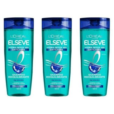 Imagem de Kit C/03 Elseve Hydra Detox Shampoo Anticaspa 400ml