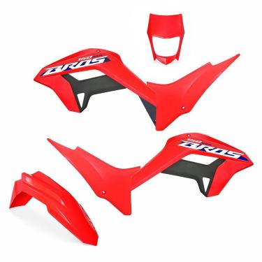 Imagem de Kit Plástico Carenagem Biker Reestyle C/ Adesivos Nxr Bros 150 2009 a 2012