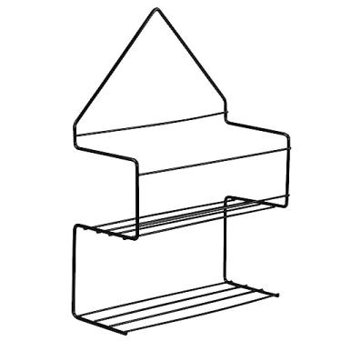 Imagem de Porta Shampoo e Sabonete Suporte Duplo de Registro sem Furo Preto