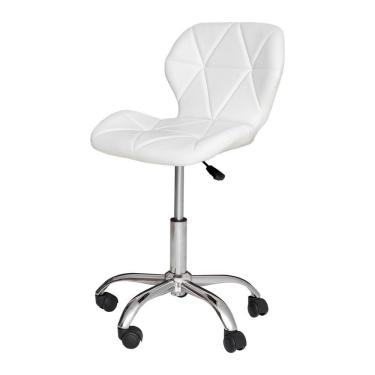 Imagem de Cadeira Office Eiffel Slim com estofado de couro sintético Branca