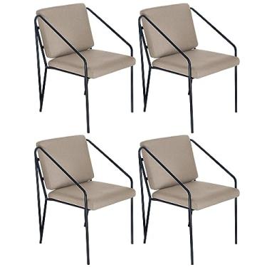 Imagem de Loft7, Kit 4 poltronas cadeiras estofada Bergen nórdico escandinavo