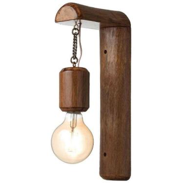 Imagem de Kit 5 Pendente Arandela Luminária Madeira Varanda Pergolado