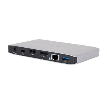 Imagem de Monoprice Estação de ancoragem Thunderbolt 3 Dual DisplayPort com USB-C MFDP suporte para dispositivos não Thunderbolt 3, com cabo USB tipo C Thunderbolt 3 (36656) preto, 23,9 x 14,5 x 8,6 cm