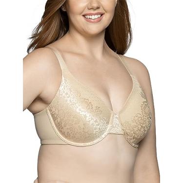 Imagem de Vanity Fair Sutiã redutor feminino Beauty Back Smoothing, minimiza a linha do busto até 3,8 cm, bojos não acolchoados até a altura, Renda neutra damasco, 44C