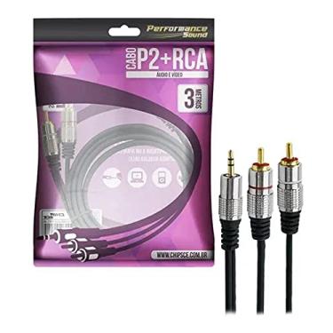 Imagem de PIX Cabo P2+Rca Fitz - P2 Estereo X 2 Rca Macho Plug Metal - 3M