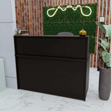 Imagem de Balcão Atendimento Recepção Consultório 120x60cm Preto