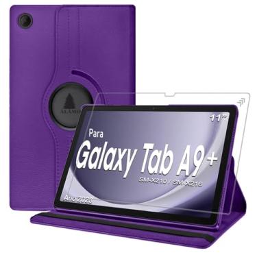 Imagem de Capa Giratória 360 Flip pelicula Para Tablet Samsung Galaxy Tab A9 Plus SM-X216 SM-X210 + Enterprise Edition 11 Polegadas (Com pelicula) (ROXO)