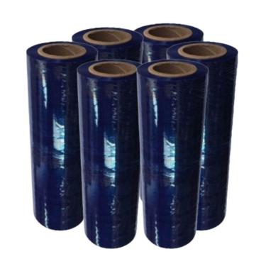 Imagem de Bobina Filme Stretch Azul Manual 50Cm 24Kg Kit 6 Bobina