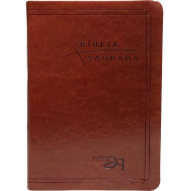 Imagem de Bíblia A21 Luxo - Couro Sintético Marrom C/ Referências Cruzadas