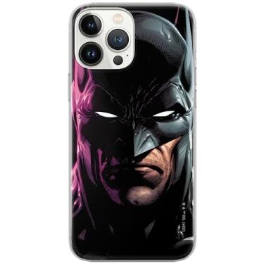 Imagem de ERT GROUP Capa de celular para iPhone 13 Pro Max. Original e oficialmente licenciado DC Pattern Batman 070 perfeitamente adaptado à forma do celular, capa feita de TPU