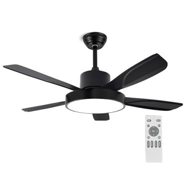 Imagem de Ventiladores De Teto Modernos Com Luzes, Motor DC Silencioso De 6 Velocidades, Ventilador De Teto De 3 Lâminas, Ventilador De Teto Com Controle Remoto Para Quarto De Pátio (Color : Style 2, Size : 4