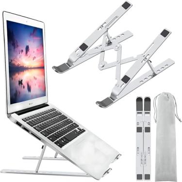 Imagem de Suporte para laptop, suporte para laptop, suporte para computador Riser, suporte de notebook portátil dobrável de alumínio ajustável, compatível com MacBook Air Pro, HP, Lenovo, Dell,