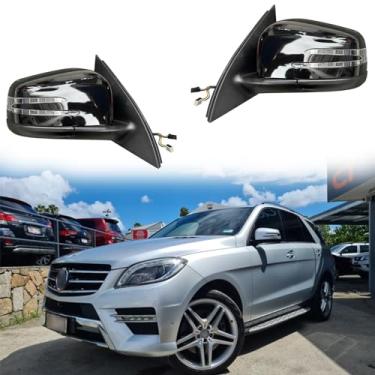 Imagem de Espelho lateral adequado para Mercedes Benz 2012-2015 W166 ML166 ML300 ML350 ML400 Acessórios de espelho retrovisor retrovisor para acessórios Mercedes Benz aquecimento, dobrável, luz de chão, ponto